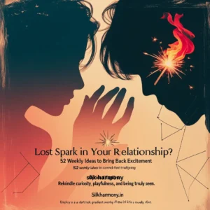 Silhouette of a couple with a sparkler and flame inside the man's head, symbolizing rekindling lost spark in a relationship.